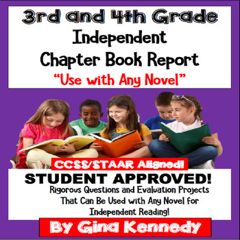 Preview of Chapter Book Report for 3rd & 4th Graders! Use With Any Novel! Distance Learning