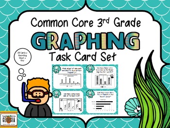 Preview of Common Core 3rd Grade-Graphing/Data Interpretation Task Card Kit