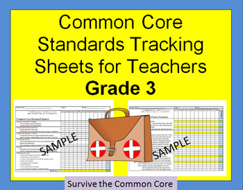 Preview of Tracking Sheets (EDITABLE) Common Core 3rd Grade Math by Domain/Cluster/Standard