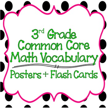 Preview of Common Core 3rd Grade Mathematics Vocabulary Posters & Flash Cards Bundle