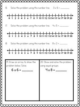Common Core 3rd Grade- Multiplication Assessment- Arrays, Groups