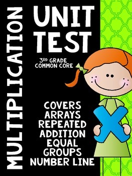 Preview of Common Core 3rd Grade- Multiplication Assessment- Arrays, Groups, Number Line