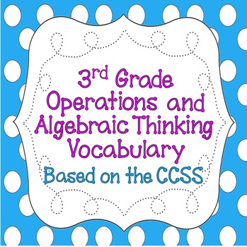 Preview of CCSS 3rd Grade Operations & Algebraic Thinking Word Wall Posters & Flash Cards