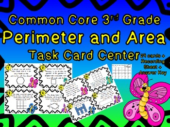 Preview of Common Core 3rd Grade- Perimeter and Area Task Cards