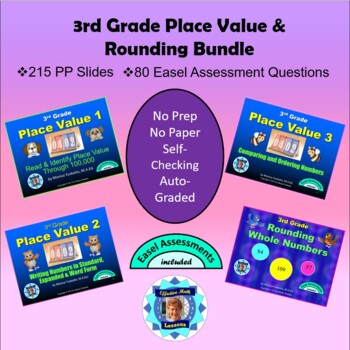 Preview of 3rd Grade Place Value & Rounding Bundle - 4 Powerpoint Lessons - 215 Slides