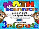 Common Core 3rd Grade-Spiral Math-170 Days-Projectable or 