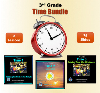 Preview of 3rd Grade Time Bundle - 3 Powerpoint Lessons - 95 Slides