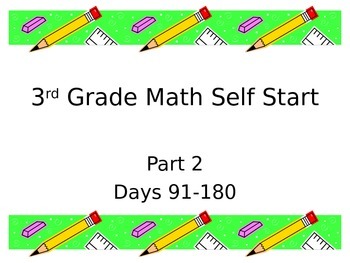 Preview of Common Core 3rd grade Math Self Start Part 2
