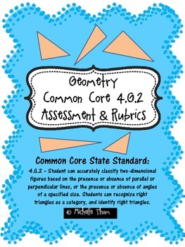 Preview of Common Core 4.G.2 {Geometry Assessment & Rubrics}