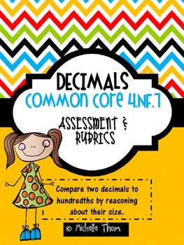 Preview of Common Core 4.NF.7 {Fraction and Decimal Assessments & Rubrics}