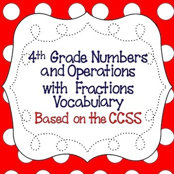 Preview of CCSS 4th Grade Numbers & Operations Fractions Word Wall Posters & Flash Cards