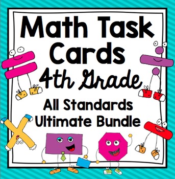 Preview of 4th Grade Math Task Cards All Standards Bundle