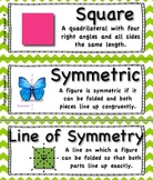 Common Core 4th Grade Math Vocabulary Cards - Lime