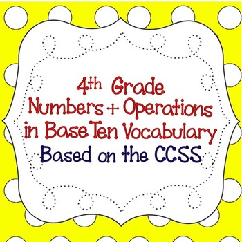 Preview of CCSS 4th Grade Numbers & Operations in Base 10 Word Wall Posters & Flash Cards