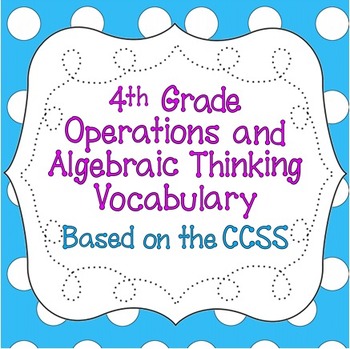 Preview of CCSS 4th Grade Operations & Algebraic Thinking Word Wall Posters & Flash Cards