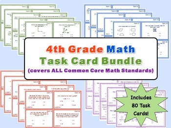 Preview of Common Core 4th Grade Task Cards Bundle - Covers ALL standards