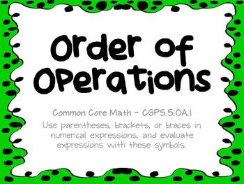 Preview of Common Core 5.OA.1 - Order of Operations PowerPoint with Responder Activity