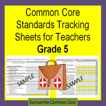 Preview of Tracking Sheets (EDITABLE) Common Core 5th Grade Math by Domain/Cluster/Standard