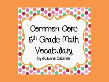 Preview of Common Core 5th Grade Math Vocab Wordwall Cards