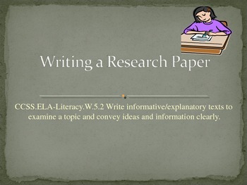 Preview of Common Core 5th Grade:  Writing an Informative/Explanatory Text Research Paper