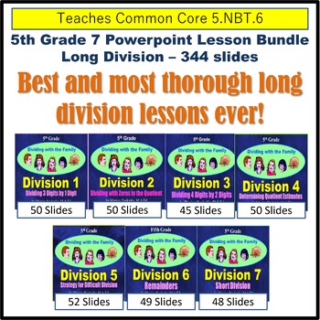 Preview of 5th Grade Long Division Bundle - 7 Powerpoint Lessons - 344 Slides