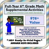 Common Core 6th Grade Math Full-Year Printable Real-Life M