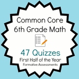 Common Core - 6th Grade Math Quiz Pack - 47 Quizzes First 