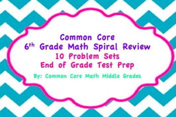 Common Core 6th Grade Math Spiral Review Problem Set Bundle! | TpT