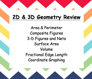 Preview of Common Core – 6th grade – Geometry Review Booklet