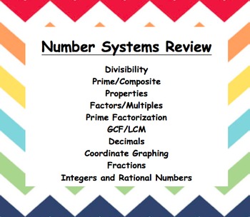 Preview of Common Core - 6th grade - Number Systems Review Booklet