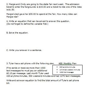 common core 7th grade math activities equations inequalities 7ee3