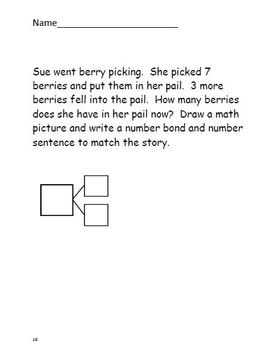 Common Core math first grade word problem set by Sharpe ...