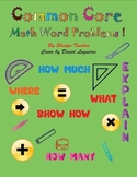 Common Core math first grade word problem set