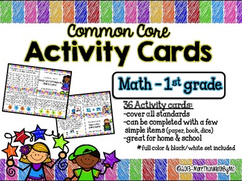Preview of Common Core Activity Cards Math - 1st grade