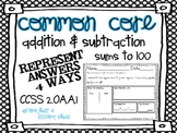 Common Core Addition & Subtraction Word Problems Sums to 1