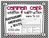 Common Core Addition & Subtraction Word Problems Sums to 2