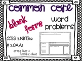 Common Core Addition & Subtraction Word Problems to 100 {B