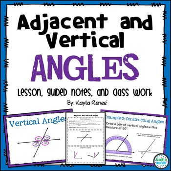Preview of Adjacent and Vertical Angles Pack {Aligned with Common Core}