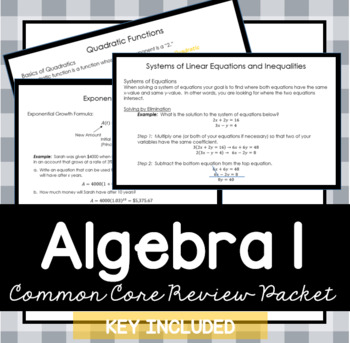 Algebra 1 Regents Worksheets Teaching Resources Tpt