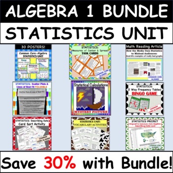 Preview of Common Core Algebra 1: STATISTICS UNIT - BUNDLE PRICE!
