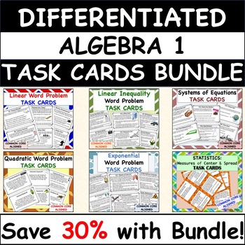 Preview of Common Core Algebra 1 TASK CARDS - BUNDLE PRICE!