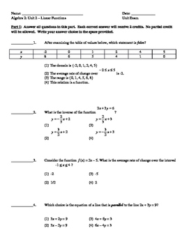 linear modeling common core algebra 2 homework