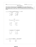 Common Core Algebra 2 Weekly 1