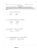 Common Core Algebra 2 Weekly 3
