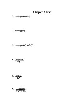 Preview of Common Core Algebra I Polynomials Assessment