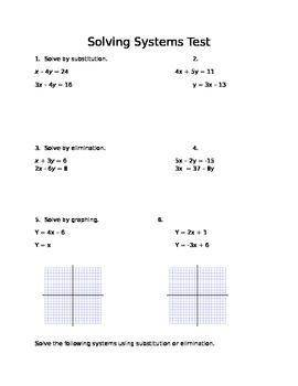 Preview of Common Core Algebra I Systems of Equations Assessment
