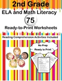 Reading Comprehension ELA Literacy and Math No Prep Worksheets
