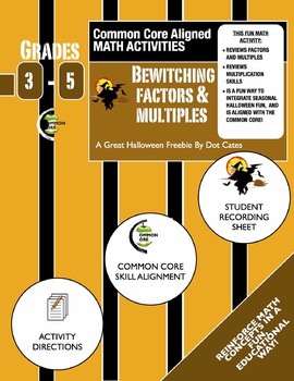 Preview of Common Core Aligned Halloween Math: Bewitching Factors & Multiples: Gr. 3-5