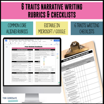 Preview of 6 Traits Narrative Writing Rubrics for 6, 7, 8 - DIGITAL