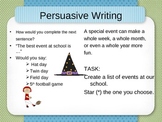 Common Core Aligned Persuasive Writing Slides- EDITABLE